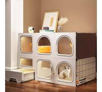 Cat Cage Indoor, Cat Enclosure, Cat Cage Crate, Pull-out cat litter box with litter box, portable, easy to assemble, for 1-2 Cats, Ferret, Chinchilla, Rabbit, Small Animals ,106*36*71cm/42*14*28in
