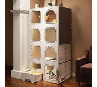 Cat Cage Indoor, Cat Enclosure, Cat Cage Crate, Pull-out cat litter box with litter box, portable, easy to assemble, for 1-2 Cats, Ferret, Chinchilla, Rabbit, Small Animals ,71*36*141cm/28*14*56in