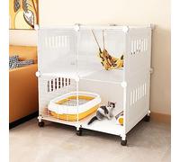 Cat Cage Indoor Cat Enclosure DIY Cat Playpen Detachable Kennels Small Animal Cage with Wheel Large Exercise Place Ideal for 1-3 Cat