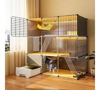 Cat Cage Indoor, Cat Enclosure with Litter Box Kitten Cage DIY Pet Playpen Cat House Detachable Metal Wire Kennels Crate, Large Exercise Place Ideal for 1-3 Cat (Size : 109x49x107cm) FANDIAO
