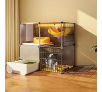 Cat Cage Indoor, Cat Enclosure with Litter Box Kitten Cage DIY Pet Playpen Cat House Detachable Metal Wire Kennels Crate, Large Exercise Place Ideal for 1-3 Cat (Size : 75x49x73cm) FANDIAO