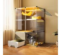 Cat Cage Indoor, Cat Enclosure with Litter Box Kitten Cage DIY Pet Playpen Cat House Detachable Metal Wire Kennels Crate, Large Exercise Place Ideal for 1-3 Cat (Size : 75x49x107cm) FANDIAO
