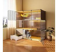 Cat Cage Indoor, Cat Enclosure with Litter Box Kitten Cage DIY Pet Playpen Cat House Detachable Metal Wire Kennels Crate, Large Exercise Place Ideal for 1-3 Cat (Size : 109x39x107cm-b) FANDIAO