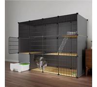 Cat Cage Indoor Cat Enclosures 2/3/4-Tiers DIY Cat Playpen, with Pull Out Cat Litter Box, Easy to Clean, Spacious and Comfortable (Size : 147x49x109cm)