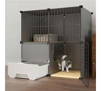 Cat Cage Indoor Cat Enclosures 2/3/4-Tiers DIY Cat Playpen, with Pull Out Cat Litter Box, Easy to Clean, Spacious and Comfortable (Size : 75x49x75cm)