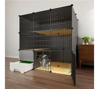 Cat Cage Indoor Cat Enclosures 2/3/4-Tiers DIY Cat Playpen, with Pull Out Cat Litter Box, Easy to Clean, Spacious and Comfortable (Size : 111x95x111cm)