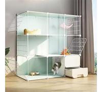 Cat Cage Indoor, Cat Enclosures DIY Cat Playpen Cat Kennel Detachable Cat House Cattery, Can Be Assembled Freely, Pet Cage for Rabbits, Guinea Pigs, Small Animals (Size : 107x37x72cm) (107x37x10