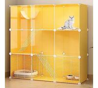 Cat Cage Indoor Cat Enclosures, DIY Cat Playpen Metal Kennel, With cat litter, cat bowl, cat hammock, pet cage, removable foldable, Suitable for kittens, guinea pigs, puppies, ferrets, chinc