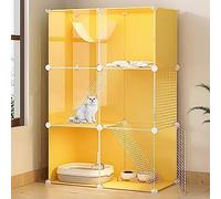 Cat Cage Indoor Cat Enclosures, DIY Cat Playpen Metal Kennel, With cat litter, cat bowl, cat hammock, pet cage, removable foldable, Suitable for kittens, guinea pigs, puppies, ferr