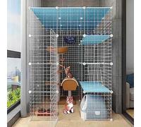 cat cage indoor cat enclosures large cat playpen detachable metal diy cat kennels ferret small animal cage large exercise place ideal for 1-4 cats (size : 147x111x145cm) vision