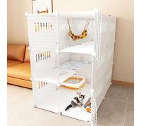 Cat Cage Indoor Cat Fence DIY Cat Playpen Detachable Small Animal Cage Cat Enclosures Large Exercise Place Ideal for 1-3 Cats, Rabbit and Small Animal (70x90x105cm)