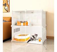 Cat Cage Indoor Cat Fence DIY Cat Playpen Detachable Small Pet Cage Cat Fence Large Training Area Ideal for 1-3 Cats, Rabbits and Small Animals (Size: 70x45x70cm) wisdom