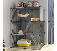 Cat Cage Indoor - Cat Playpen Chinchilla Cage Small Animal Cage Diy Design Cat Enclosures Cat Kennels for Kitten Puppy Bunny Exercise,Onecolor-72 * 47 * 107cm-B