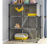 Cat Cage Indoor - Cat Playpen Chinchilla Cage Small Animal Cage Diy Design Cat Enclosures Cat Kennels for Kitten Puppy Bunny Exercise,Onecolor-72 * 47 * 107cm-A