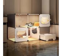 Cat Cage Indoor, Detachable DIY Cat Crate Cat Enclosure with Cat Litter Box, Cat House Pet Playpen Small Animal Cage, for Kitten Puppy Bunny Exercise(B 111x39x73cm)