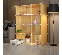 Cat Cage Indoor, Detachable Metal Small Animal Cage DIY Design Kitten Playpen for Cat Kennels with Litter Box Easy to Clean - Large Exercise Place (Size : 111x49x147CM)