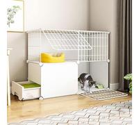 Cat Cage Indoor DIY Cat Cages Playpen Detachable Metal Wire Kitten Cage Pet Cat Kennel Enclosures with Door for Kitten Small Animals (Color : White, Size : 95x37x73cm) FANDIAO