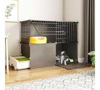 Cat Cage Indoor DIY Cat Cages Playpen Detachable Metal Wire Kitten Cage Pet Cat Kennel Enclosures with Door for Kitten Small Animals,White-95x73x73cm