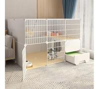 Cat Cage - Indoor Enclosure Playpen for Small Animals, Puppies, Ferrets, and Guinea Pigs - Detachable Metal Wire Design, Versatile and Space-Saving