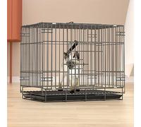 Cat Cage Indoor Folding Double Layer Habitat Box with Casters, Tray, and Hammock - Two-Story Cat House with Toilet for Home Use