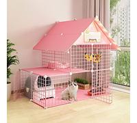 Cat Cage Indoor, Large Cat Cages Detachable Cat Enclosure Pet Cages for Cats, with Cat Hammock And Cat Nest, Exercise Place Ideal for 1-3 Cat, Pink (Size : 111x75x110cm) (111x75x110cm)