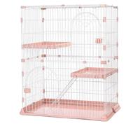 Cat Cage Indoor Large Double Layer Thick Wire Stable Ferret Caged Carrier for Pet Exercise and Comfort, Ideal for Multiple Cats