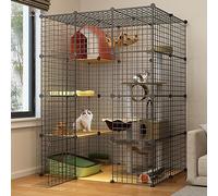 Cat Cage Indoor Large Space Metal Cat Fence Guinea Pig Ferret Cage Easy To Assemble Cat Fence Outdoor Travel Cat Cage Great For Small Animals Pets Large Exercise Places
