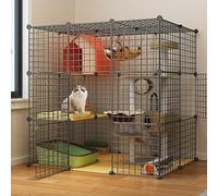Cat Cage Indoor Large Space Metal Cat Fence Guinea Pig Ferret Cage Easy To Assemble Cat Fence Outdoor Travel Cat Cage Great For Small Animals Pets Large Exercise Places
