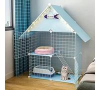 Cat Cage Indoor, Portable Collapsible Wire Pet Cage for Cats, Multi-level Design for Comfortable Living Space