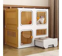 Cat Cage Indoor, With cat ladder, scratching post and cat bed, small animal cage, Suitable for kittens, puppies, guinea pigs, rabbits, chinchillas, ferrets, Large Exercise Place Id