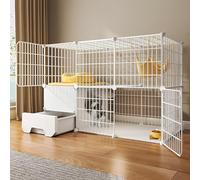 Cat Cage Indoor With Cat Litter Box, Cat Indoor Enclosure, Small Animal Cages For Cats, Easy To Assemble Pet Cat Crates