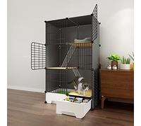 Cat Cage Indoor with Litter Box, Cat Enclosures DIY Cat House Detachable Metal Wire Kitten Cage Cat Fence Small Animals Cages for Cat, Large Exercise Place