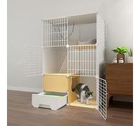 Cat Cage Indoor with Litter Box, Cat Enclosures DIY Cat House Detachable Metal Wire Kitten Cage Cat Fence Small Animals Cages for Cat, Large Exercise Place