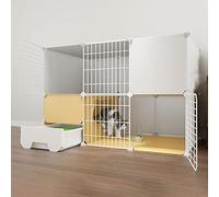 Cat Cage Indoor with Litter Box, Cat Enclosures DIY Cat House Detachable Metal Wire Kitten Cage Cat Fence Small Animals Cages for Cat, Large Exercise Place