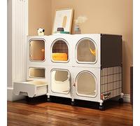 Cat Cage Indoor with Litter Box, Kitten Playpen Kennel, Stronger Stress-Free Space, Easy No-Tool Installation