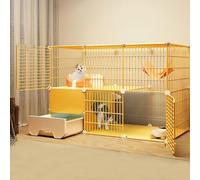 Cat Cage Indoor with Litter Box - Large Exercise Place Ideal for 2 Cats and Small Animals - DIY Cat Playpen