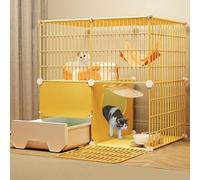 Cat Cage Indoor with Litter Box - Large Exercise Place Ideal for 2 Cats and Small Animals - DIY Cat Playpen