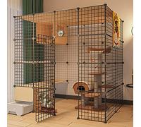 Cat Cage Kennel Cat Cage Playpen Cat Cage with Litter Box Cat Cages Indoor Large with Litter Box Cat Enclosure for Balcony Ferret Cage Cat Crate Dog Crate for Indoor/outdoor Use DIY Wire Fen