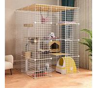 Cat Cage Large 3 Tier Indoor Outdoor Pet Enclosure with Ladders, Anti-Jumping Kitten Crate - Portable Exercise Yard Fence for 1-5 Cats