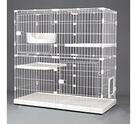 Cat Cage,Large Cat Cage Indoor Cat Playpen - Indoor Cat Cages Enclosures on Wheels Metal Wire Kennels Crate Ideal for 1-4 Cat,C3-125 * 62.5 * 126cm