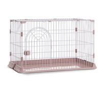 Cat Cage,Large Cat Cage Indoor Cat Playpen Metal Wire Kennels Crate Small Animal Cage for Kitten Guinea Pig Ideal for 1-4 Cat (Pink First floor)