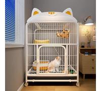 Cat Cage, Large Cat Playpen, Indoor Enclosure, Metal Kennels with Movable Design, Spacious and Breathable Iron Mesh, Ideal for Active Cats