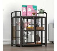 Cat Cage Large DIY Cat Enclosure 3 Tier Guinea Pig Cages with Doors and Ladders Small Animals Fence Anti-jumping Kitten Crate Indoor Use Pet Cages - for Cats, Bunny, Chinchilla, Black/White (Black 6