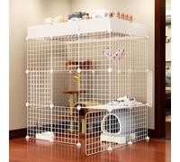 Cat Cage Large, DIY Indoor Cat Enclosures, With cat ladder, anti-slip mat, large-capacity storage design, large playground for pets, for 1-4 Cats, Guinea Pigs, Rabbits, Small Anima