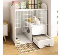 Cat Cage, Large Double Indoor Outdoor Pet Fence with Door and Letters, Ideal for Cats and Kittens, Durable Construction for Safe and Comfortable Containment