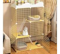 Cat Cage, Large Double Indoor Outdoor Pet Fence with Door and Letters, Ideal for Cats and Kittens, Durable Construction for Safe and Comfortable Containment