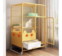 Cat Cage,Large Wire Playpen Box with POP-Out Litter Box and Wheels - Small Animal Cages Kennels Crate - Large Exercise Place for Chinchillas Ferrets Kittens,C
