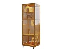 Cat Cage Luxury cat cage home panoramic villa glass super large space free nest indoor house cattery(60x60x180cm)