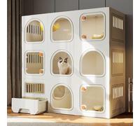 cat cage,Multi-Tier Indoor Cat House with Clear Window, Secure Knob Locks, Cozy Design for Cats, Spacious & Safe Pet Condo, Perfect Cat Furniture for Comfort & Play