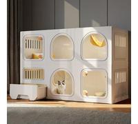 cat cage,Multi-Tier Indoor Cat House with Transparent Window, Secure Knob Locks, Cozy Design for Cats, Spacious Cat Condo, Durable Pet Furniture for Comfortable Living